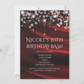 レッドシルク&スパークル金ゴールドグラムニーイベント招待状 招待状 (正面)