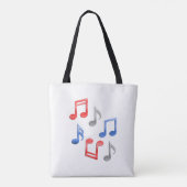 レッドシルバーとブルーのグリッター トートバッグ (裏面)