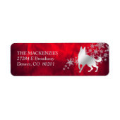 レッドシルバーウィンタードイツシェパード犬の住所 ラベル (正面)