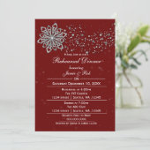 レッドシルバーウィンターリハーサルディナー招待状 招待状 (スタンド正面)