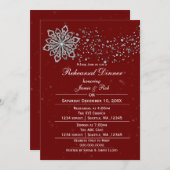 レッドシルバーウィンターリハーサルディナー招待状 招待状 (正面/裏面)