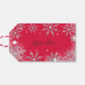 レッドシルバーウィンターワンダーランドクリスマス ギフトタグ (裏面横)