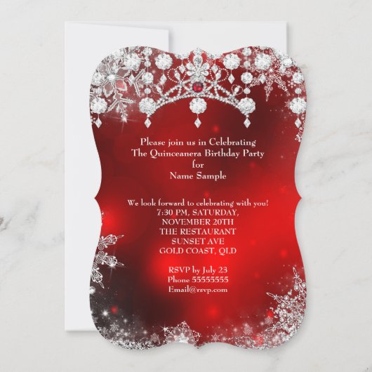 レッドシルバーキンセアニェラ15thウィンターワンダーランド 招待状 (裏面)