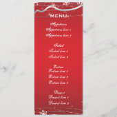 レッドシルバーグスノーフレーク結婚のメニューカード メニュー (裏面)