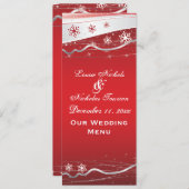 レッドシルバーグスノーフレーク結婚のメニューカード メニュー (正面/裏面)