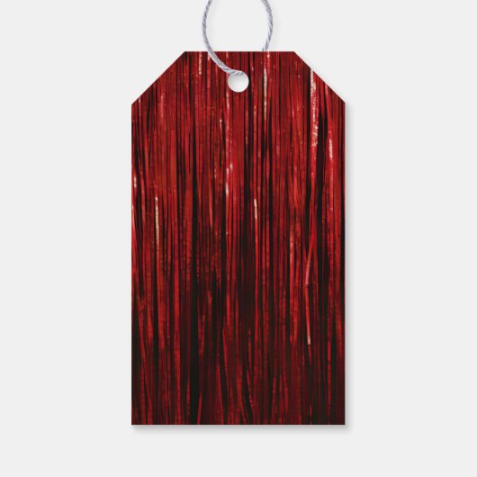 レッドシルバーグラムティンセルストライプズ ギフトタグ (裏面)