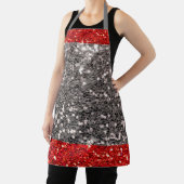 レッドシルバーグリッターメタリッククリスマスエプロン エプロン (インサイチュ)