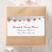 レッドシルバーグレー白結婚雪片のラベル ラベル (インサイチュ)