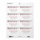 レッドシルバーグレー白結婚雪片のラベル ラベル (フルシート)