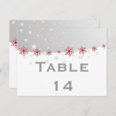 レッドシルバーグースノー結婚フレークのテーブル番号 ポストカード (正面/裏面)