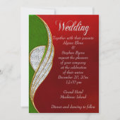 レッドシルバーシルバークリスマス結婚式招待状 招待状 (正面)