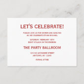 レッドシルバースターオブデイヴィッドバー(ユダヤ教の)バル・ミツバーパーティー エンクロージャーカード (裏面)