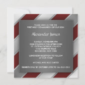 レッドシルバーストライプ招待状ボーイファースト 招待状 (裏面)