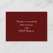 レッドシルバースノーフレークウェディングレセプション招待状 エンクロージャーカード (裏面)
