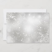 レッドシルバースパークルホリーフローラクリスマスパーティー 招待状 (裏面)