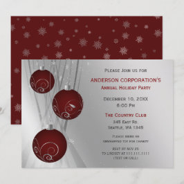レッドシルバーフェスティバル企業のホリデーパーティー 招待状