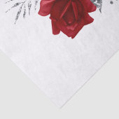 レッドシルバーフローラブーケ水の色のデコページ 薄葉紙 (詳細)