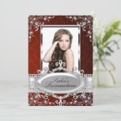 レッドシルバーフローラヴィンテージグラマーキンセアニェラ 招待状 (スタンド正面)