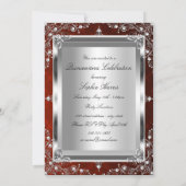 レッドシルバーフローラヴィンテージグラマーキンセアニェラ 招待状 (裏面)