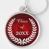 レッドシルバーローレルリース卒業 キーホルダー (正面)
