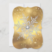 レッドシルバー金ゴールドホリーボードクリスマスクリスマスパーティー 招待状 (裏面)