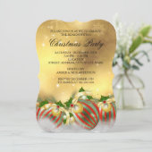 レッドシルバー金ゴールドホリーボードクリスマスクリスマスパーティー 招待状 (スタンド正面)