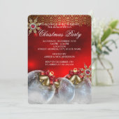 レッドシルバー金ゴールドホリーボーブルクリスマスパーティーnew3 招待状 (スタンド正面)