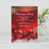 レッドシルバー金ゴールドホリーボーブルクリスマスパーティーnew4 招待状 (スタンド正面)