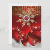 レッドシルバー金ゴールドホリーボーブルクリスマスパーティーnew4 招待状 (裏面)