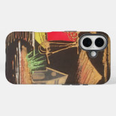 レッドシルボートランドスケープオイルペインティングアートプリント Case-Mate iPhoneケース (裏面 (横))