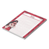 レッドシンプルアニメかわいいボホメモ帳 ノートパッド (回転)