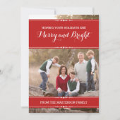 レッドシンプルシックなホリデーフォトフラットカード シーズンカード (正面)