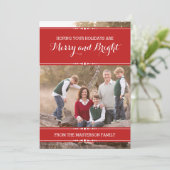 レッドシンプルシックなホリデーフォトフラットカード シーズンカード (スタンド正面)