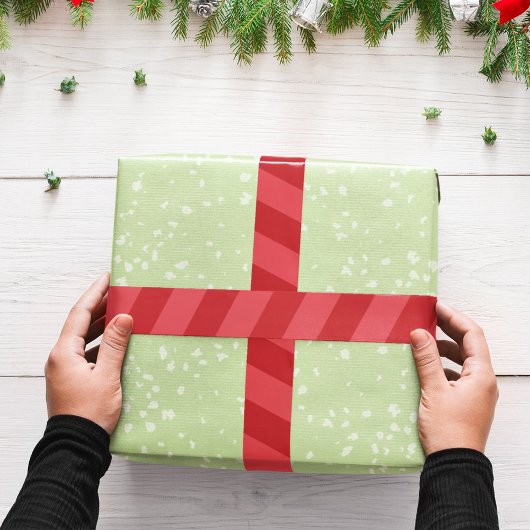 レッドシンプルストライプのクラシック サテンリボン