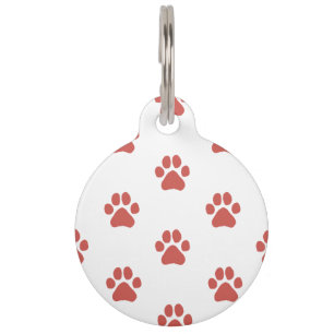 レッドシンプルドッグポープリントポープリント永遠 ペット　ネームタグ
