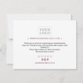 レッドシンプルモダンビジネスパッケージサンキューカード サンキューカード (裏面)