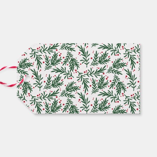 レッドシンプルレタリングモダンメリークリスマス ギフトタグ (裏面横)