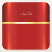 レッドシンプル紙コースター スクエアペーパーコースター (正面)