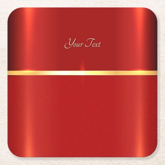 レッドシンプル紙コースター スクエアペーパーコースター (正面)