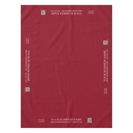 レッドシンプル&ホワイト会社ロゴクラフトフェア テーブルクロス (正面)