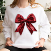 レッドシークインクリスマスボウ スウェットシャツ