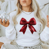 レッドシークインクリスマスボウ スウェットシャツ