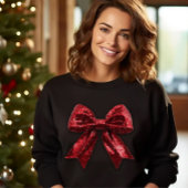 レッドシークインクリスマスボウ Tシャツ