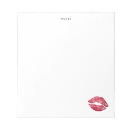 レッドシークイングリッターパーソナライズされたLipsメモ帳 ノートパッド