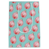 レッドシーシェルオーナメントパターン ミディアムペーパーバッグ (裏面)