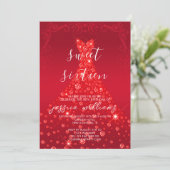 レッドシーシンボールガウン&スワーズスウィート16誕生日 招待状 (スタンド正面)