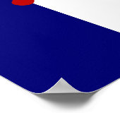 レッドシースホイール海軍と白ストライププリントポスター ポスター (角)