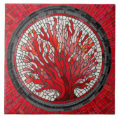 レッドシーファンコーラルモザイクアート タイル (正面)