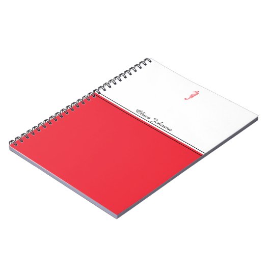 レッドシーホースイラストレーションシーライフ名ミニマリスト ノートブック (左側)