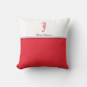 レッドシーホーススケッチの海洋生命名エレガント クッション (正面)